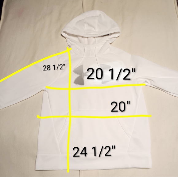 Under Armour Loose Pullover Logo Fleece Hoodie White Grey Small - Picture 8 of 8